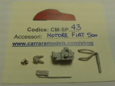 CM-SP43 Kit Motore fiat 500 per elaborazioni abarth - giannini e altri modelli in metallo bianco - scala 1:43